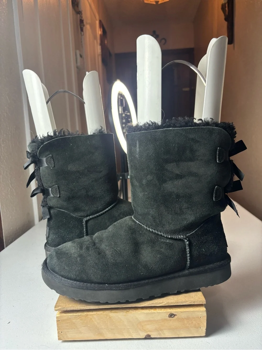UGG Bailey Bow II Boots in Black #ugg #boots Sz 9